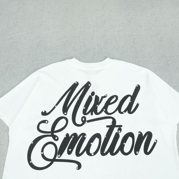 Mixed Emotion White Crewneck Tee - Picture 2 of 10